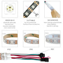 WRMIHU DC5V WS2812B 5m RGB LED Pixel Strip IP65 Individually Addressable Glow
