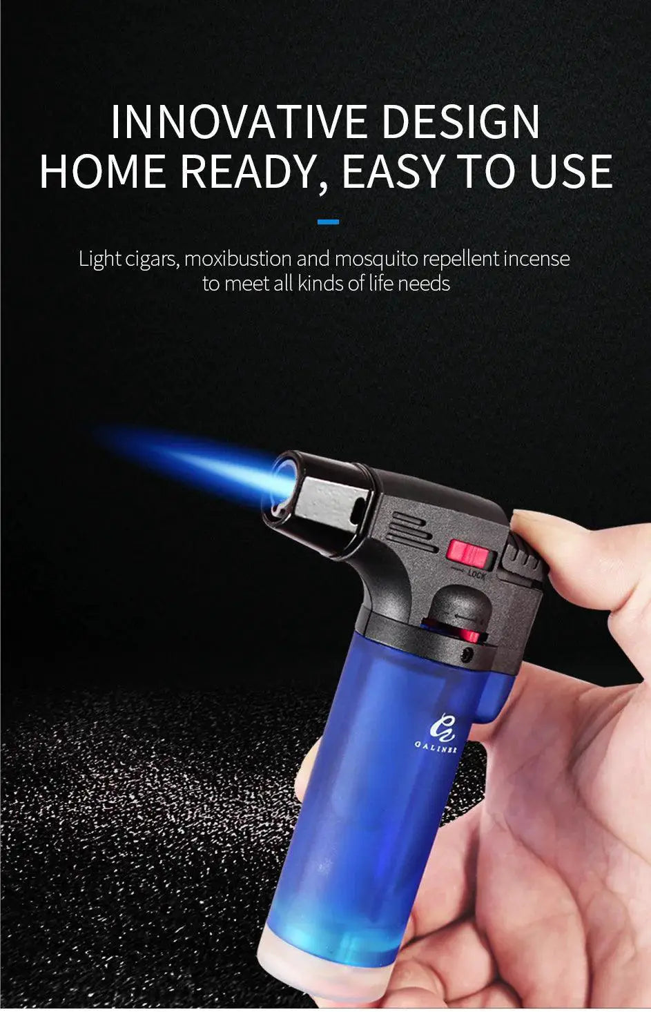 Plastic 1 Jet Cigar Lighter Butane Torch 1300C Random Color