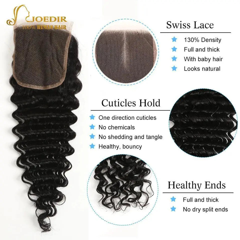 Brazilian Deep Wave Hair Bundle Set Remy Extensions