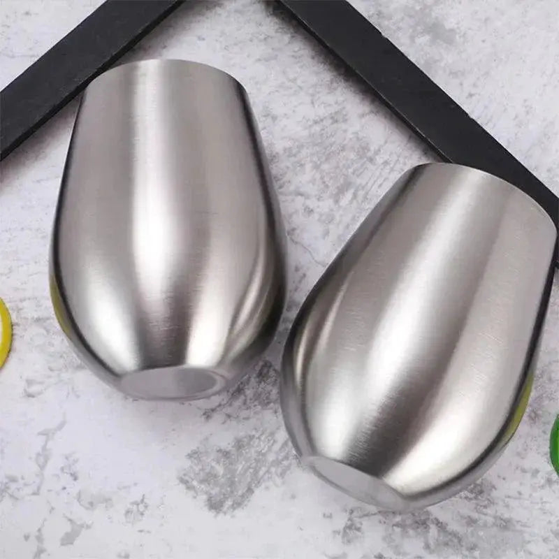 Stainless Steel Stemless Wine Glasses Unbreakable Cups Set 4 - OurLum.com