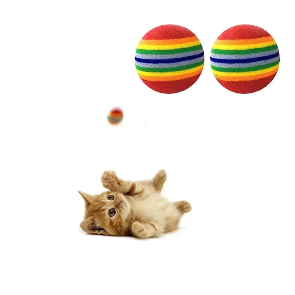 Colorful Interactive Cat Toy Ball for Chewing and Scratching