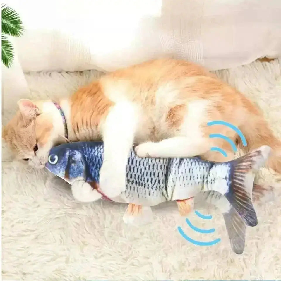Electric Floppy Fish Cat Toy Interactive USB Charger Catnip