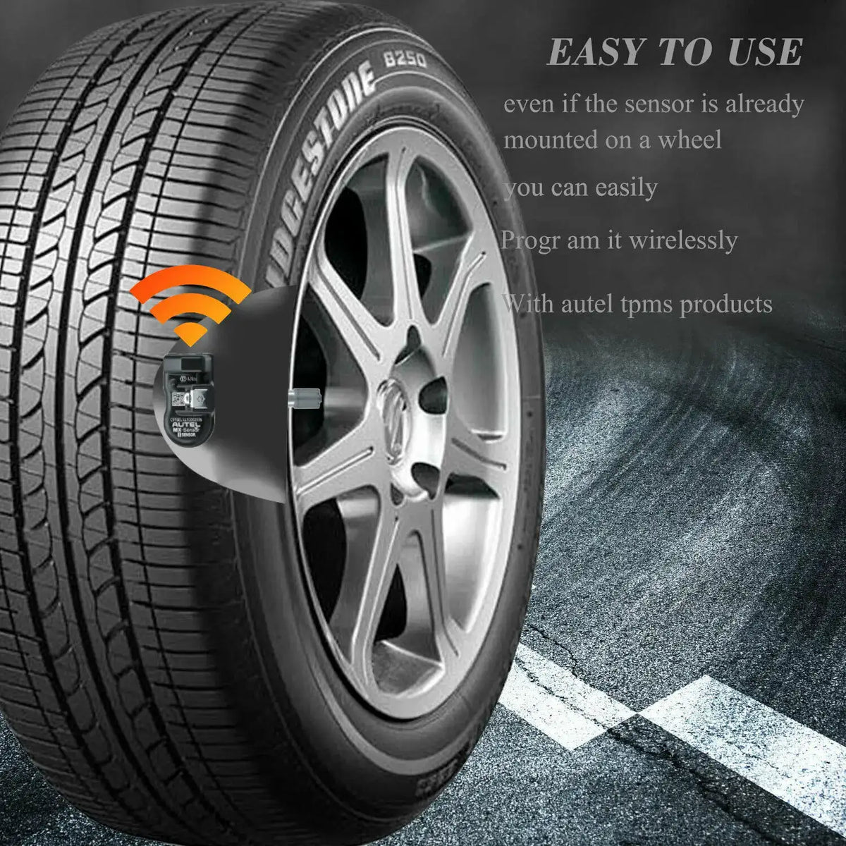 4pcs Autel 2IN1 MX-Sensor Dual Frequency 315MHz + 433MHz OE-Level Universal Programmable TPMS Sensors for Tire Pressure TS508WF