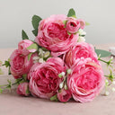Rose Pink Silk Peony Bouquet Artificial Flower Wedding Home Decor