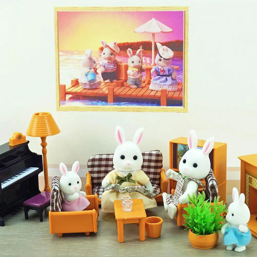 Forest Reindeer Family Dollhouse Playset Diy Fun For Kids