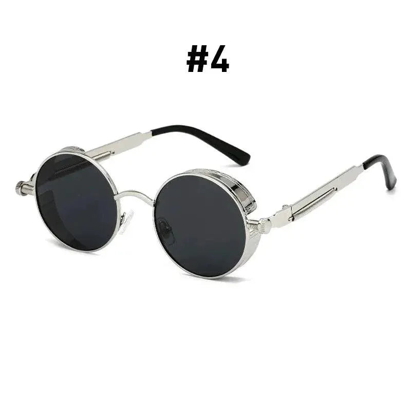 Vintage Steampunk Red Round Sunglasses for Men and Women