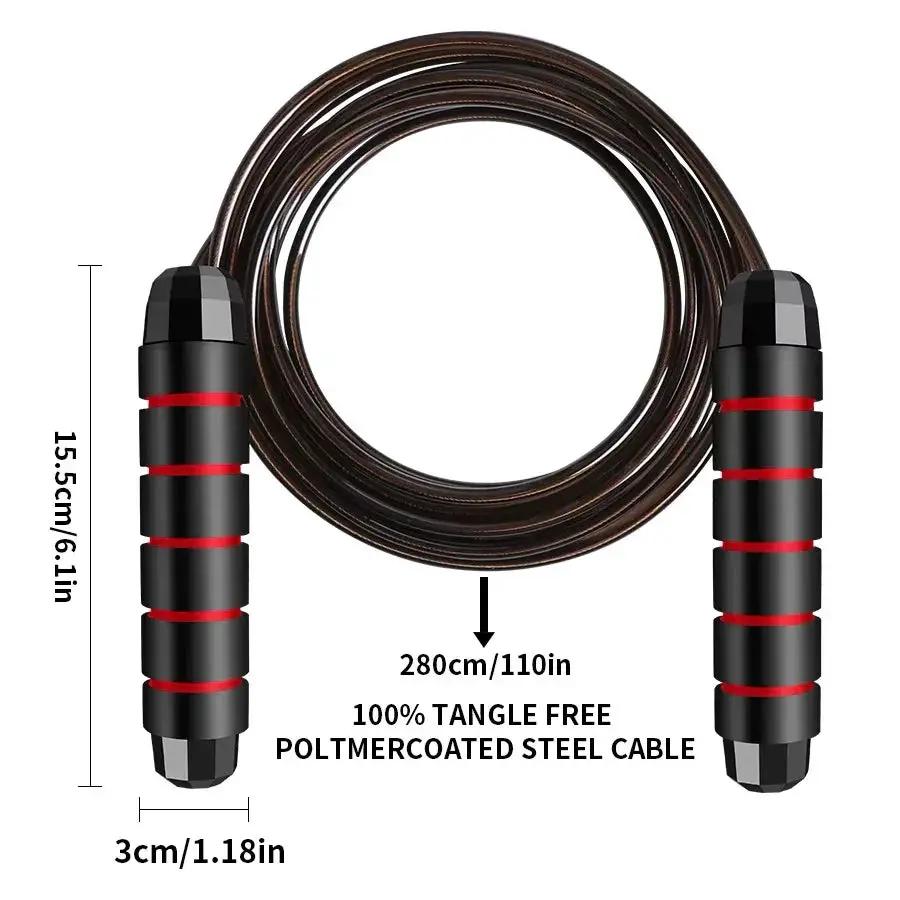 Adjustable Tangle Free Steel Wire Jump Rope For Training