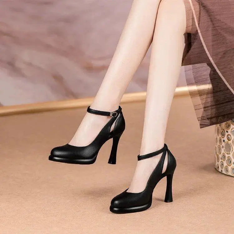 Black Roman Style High Heel Shoes Elevate Your Look Now