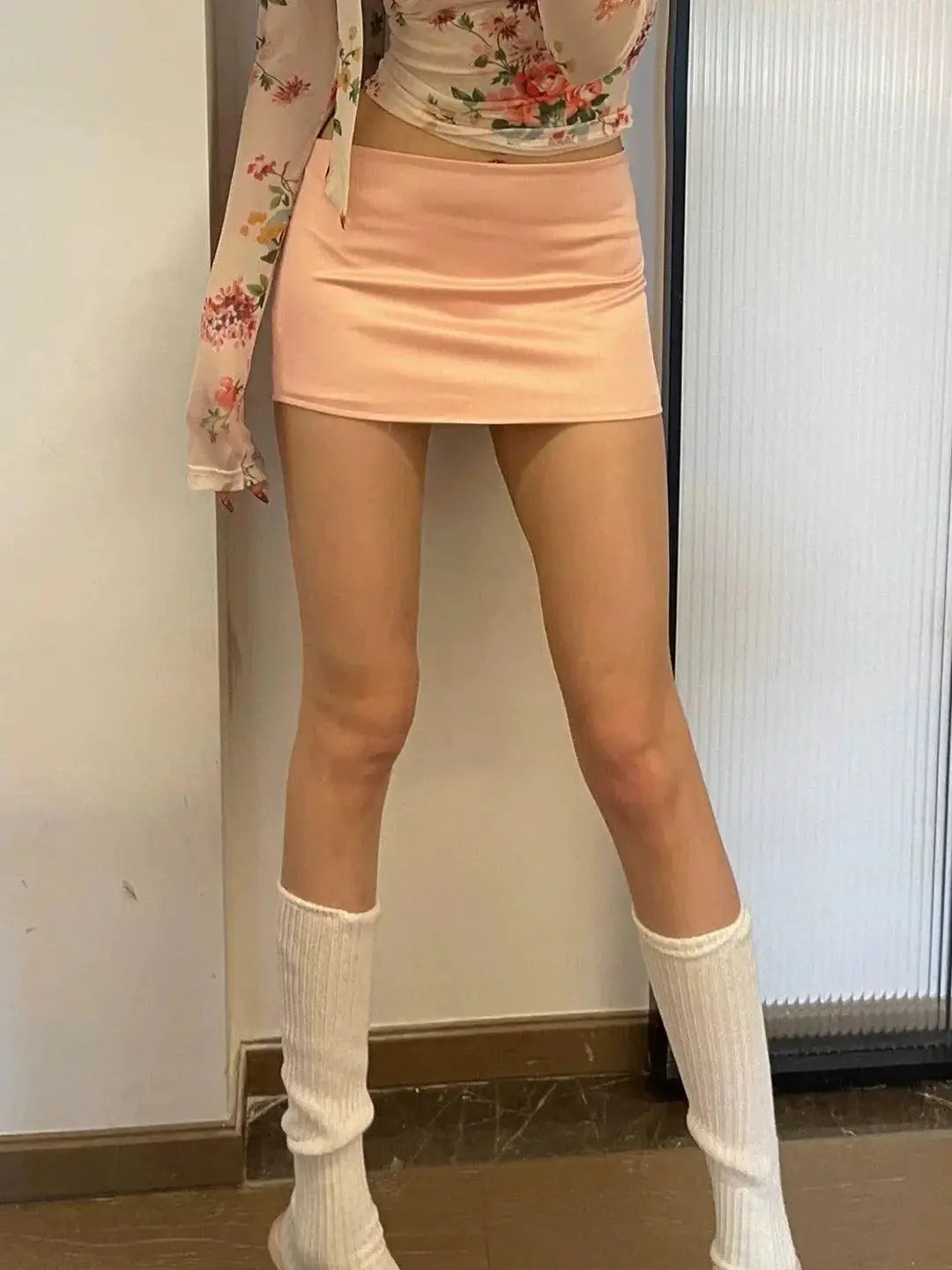 Chiclynana Pink Skirt For Modern Women Hip Wrapped Style