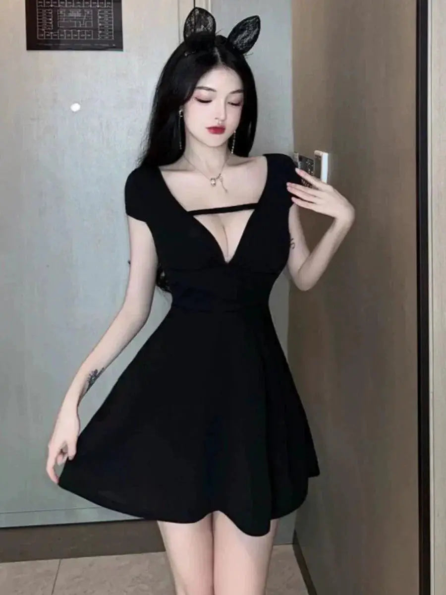 Pure Desire Curvy Womens Summer Dress Low Cut V Neck Fashion