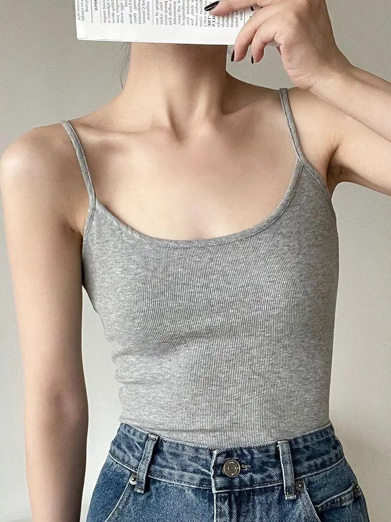 American Chic Spaghetti Strap Top For Summer Style