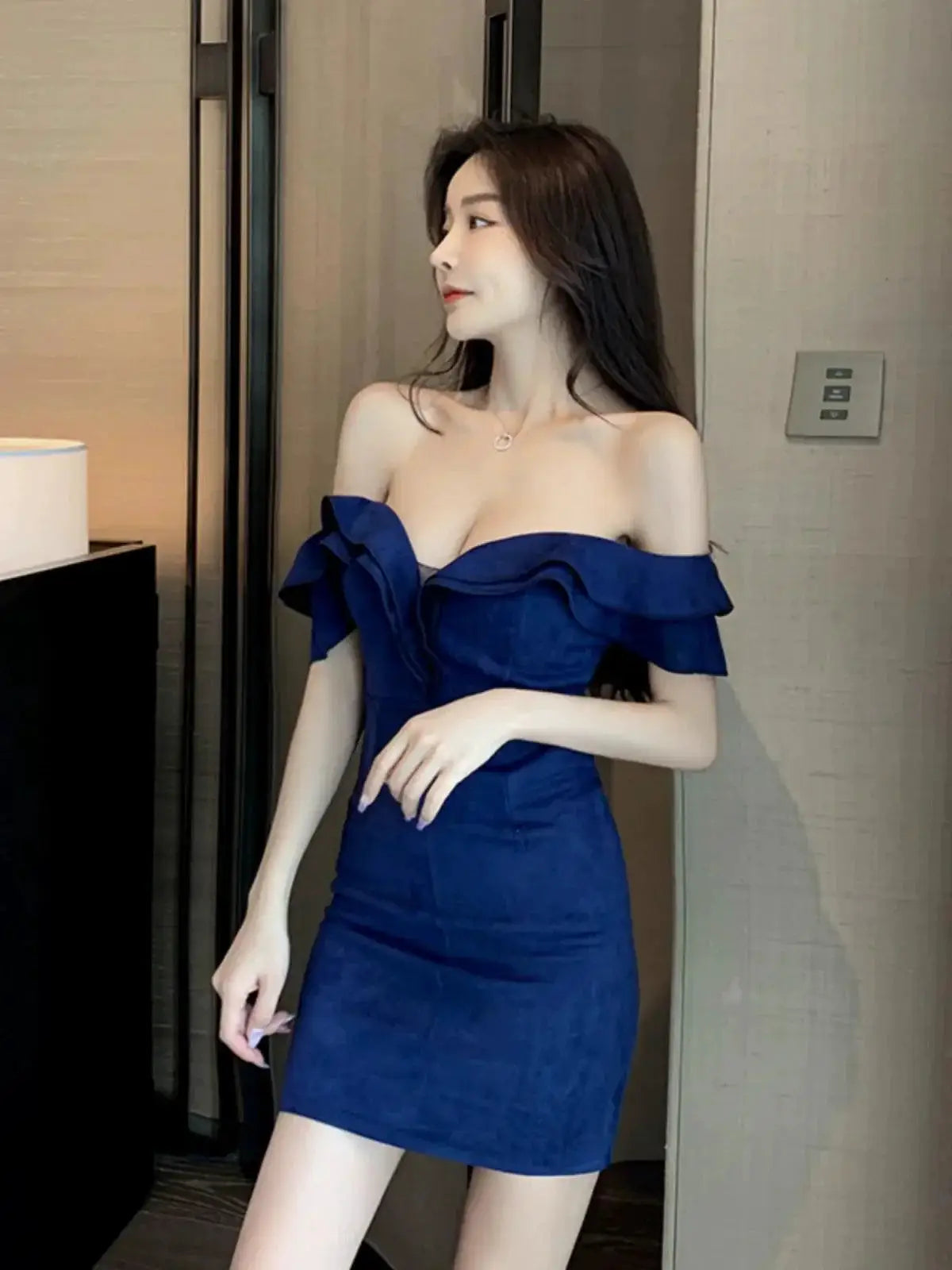 Muses Flannel Tube Top Dress For Stylish Night Out