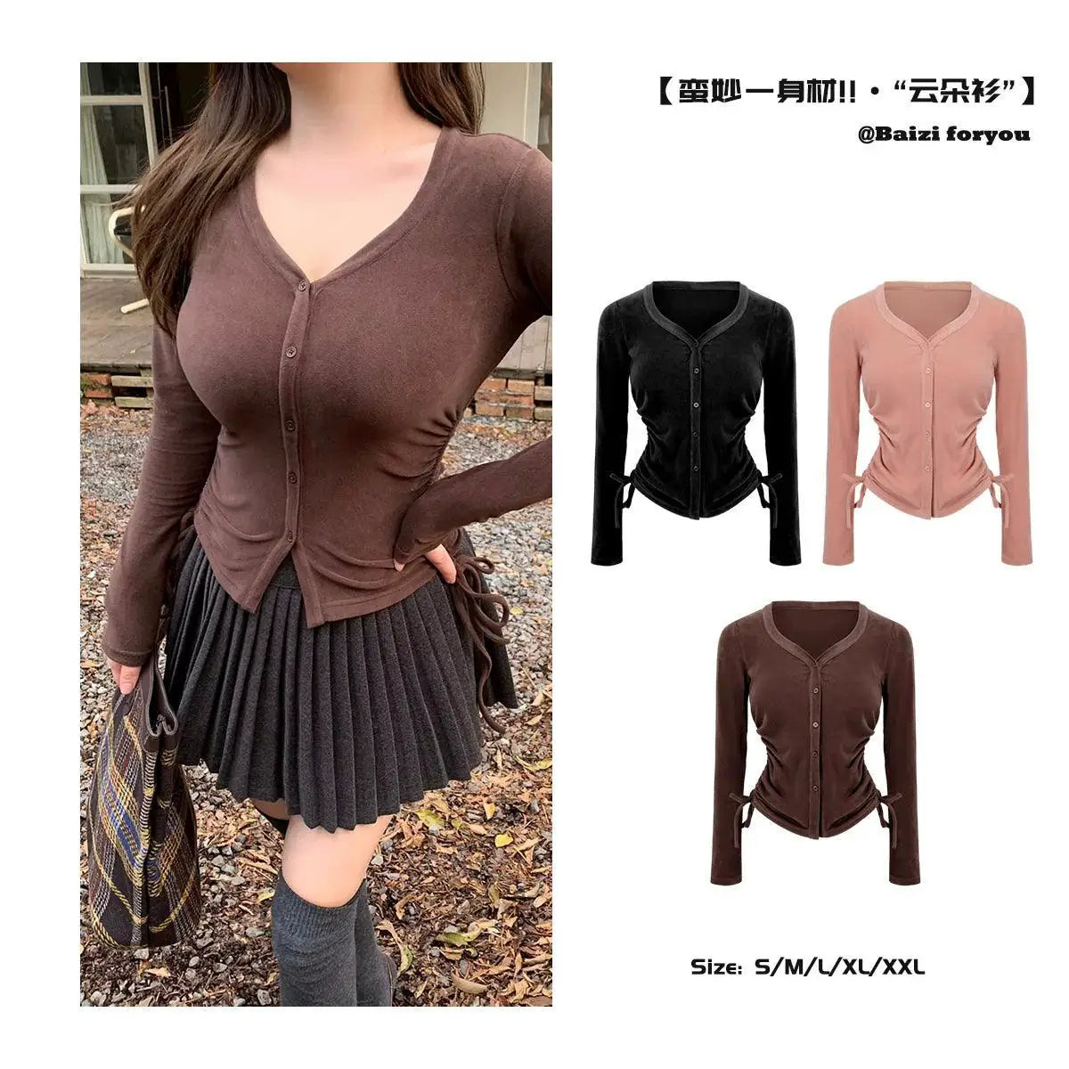 Cloud Chic V Neck Slim Fit Top for Women Elevate Style