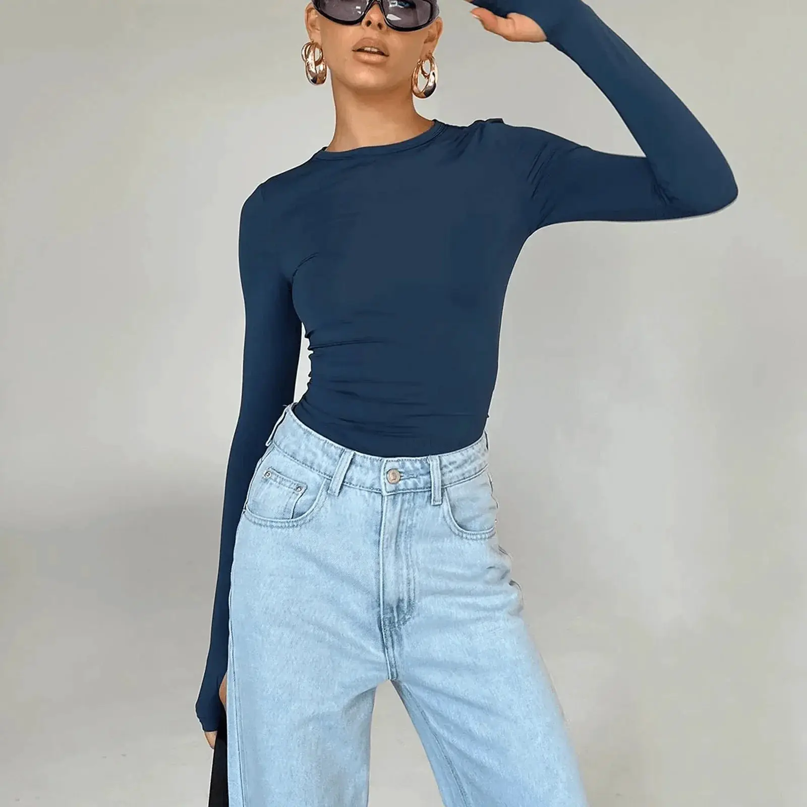 Autumn Chic Slim Fit Long Sleeve Tee For Fall Style