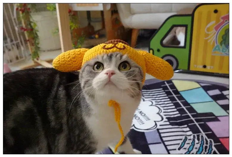 Sanliou Pom Pom Purin Disguise Cap Handmade Cat Headdress
