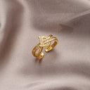 Letter D Open End Zircon Ring For Women 2024 Fashion Jewelry