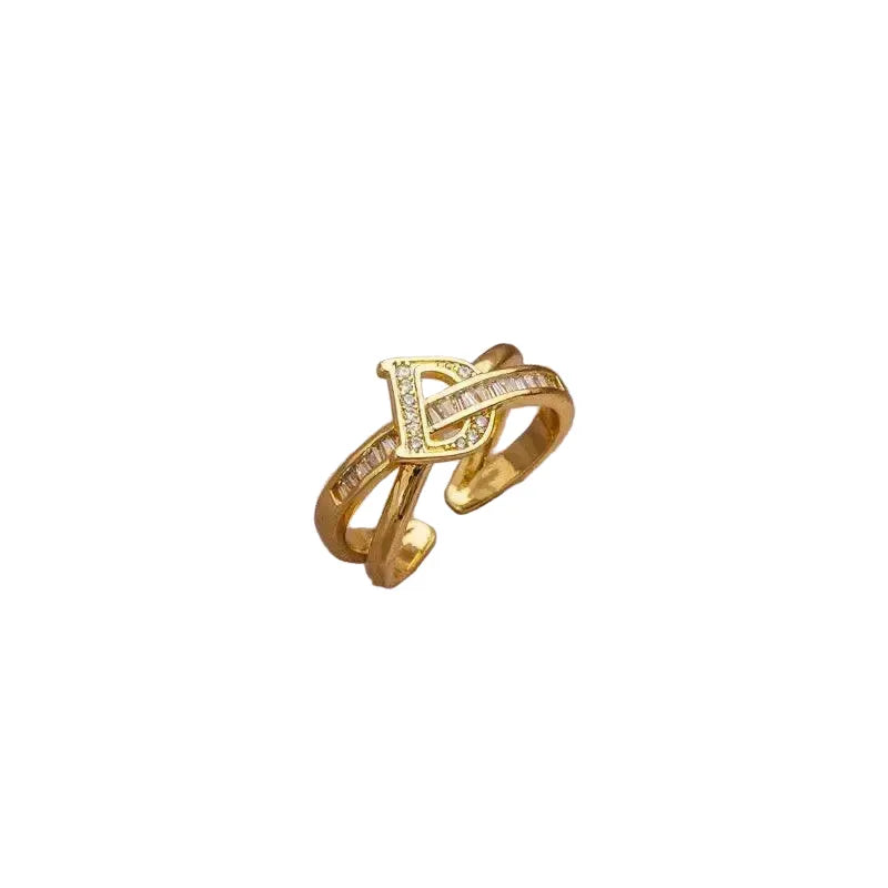 D-Open Zircon Ring for Women, Adjustable — product view 1
