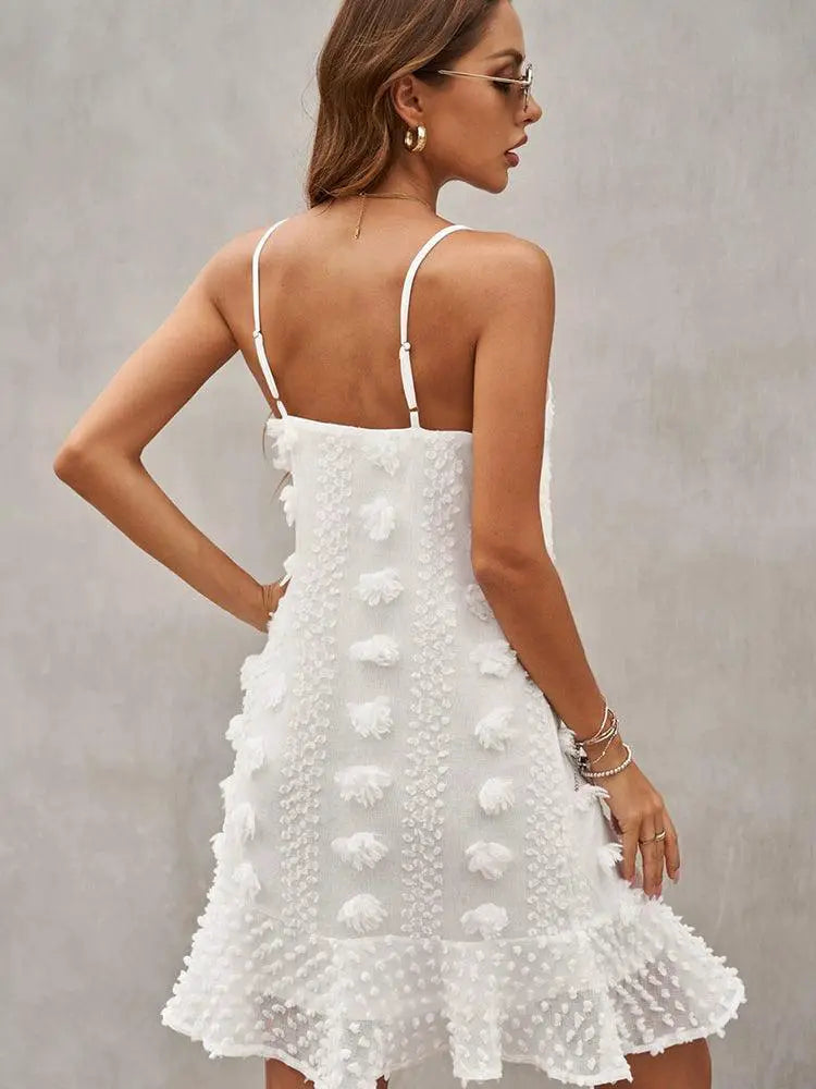 Elegant Three Dimensional Decoration Loose Strap Dress