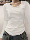 White Slimming Slim Fit Sexy Stylish Niche Style Short Sleeve Top