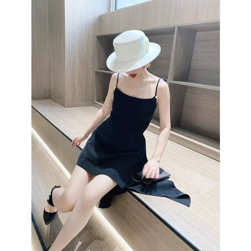 Alluring Backless Slip Dress For Party Fashion Statement