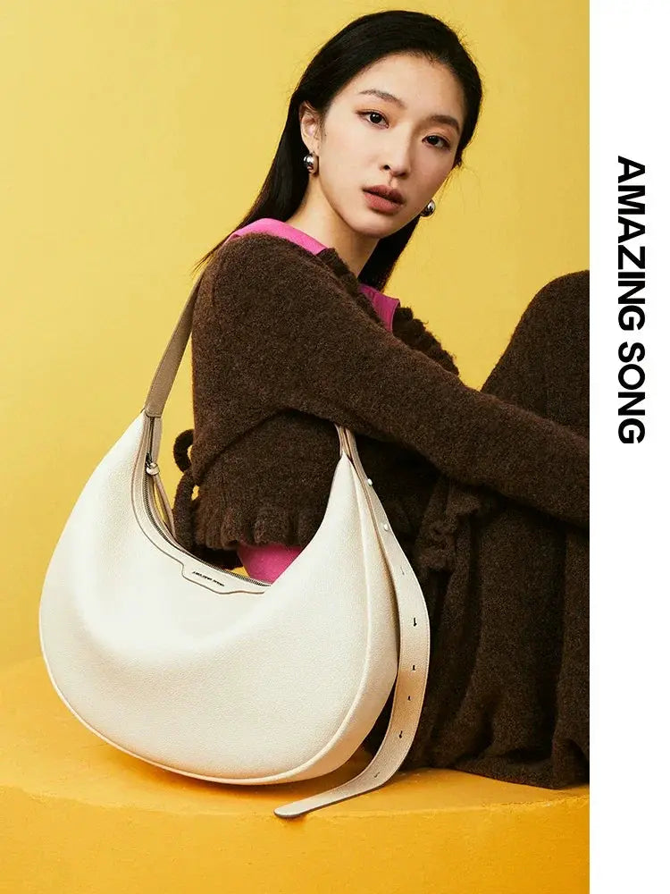 Amazing Song Large Soft Cowhide Hobo Bag for Stylish Use