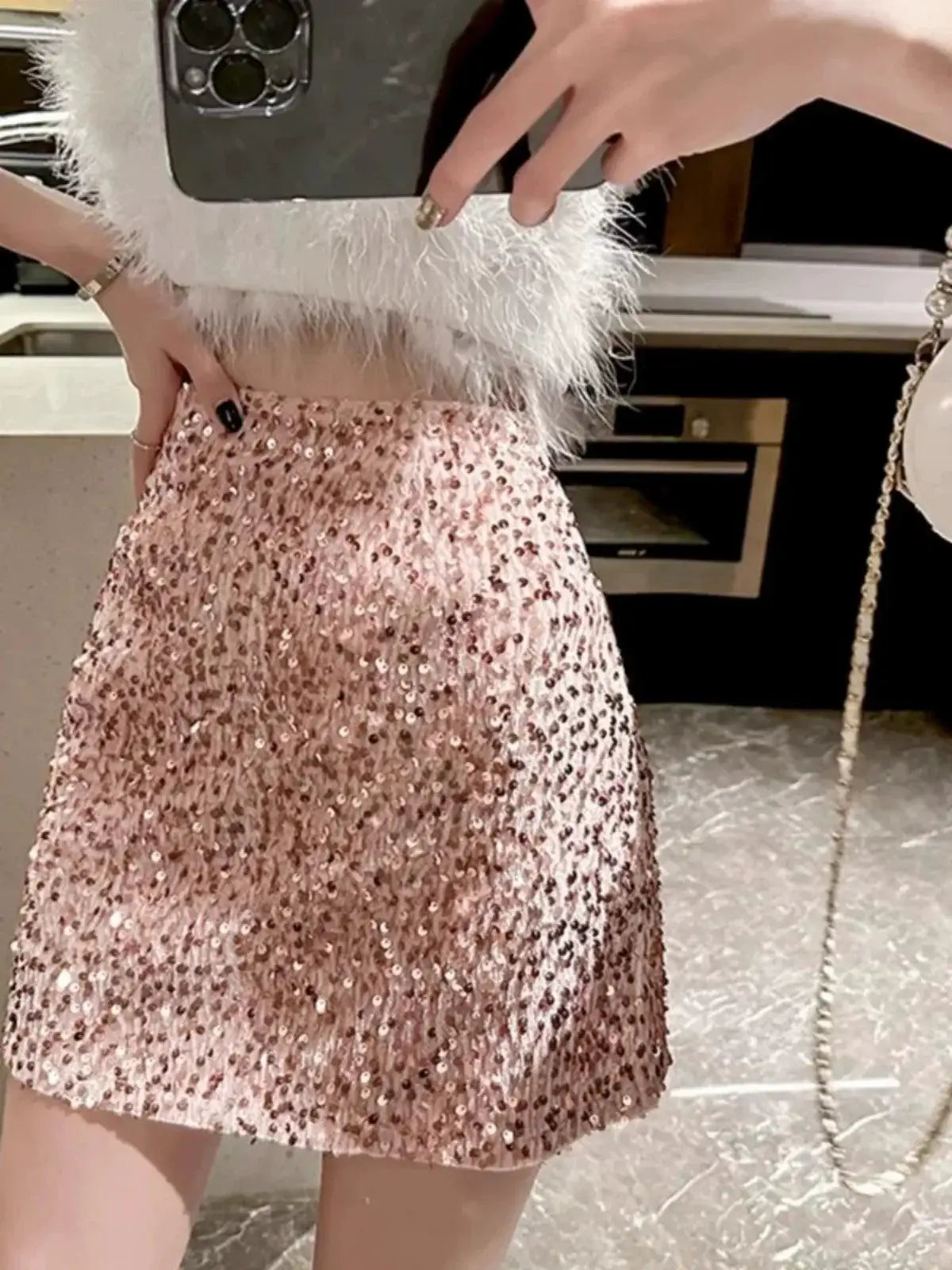 European Glam Sequin Skirt Elegance Meets Glamour Fashion