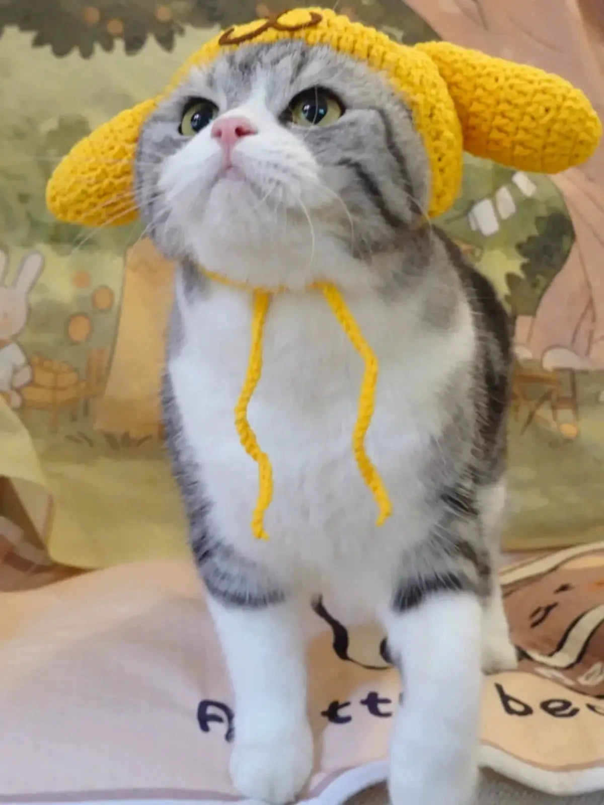 Sanliou Pom Pom Purin Disguise Cap Handmade Cat Headdress