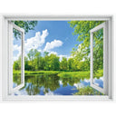 Living Room Window Illusion Wallpaper