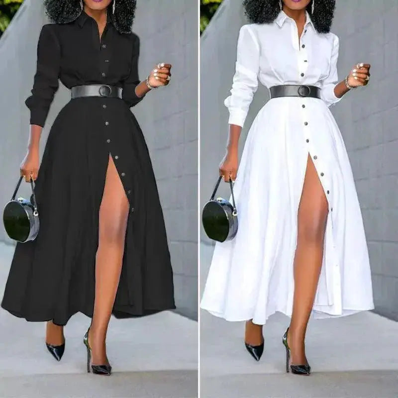 Stylish Split Party Dress Office Look Middle Waist Design