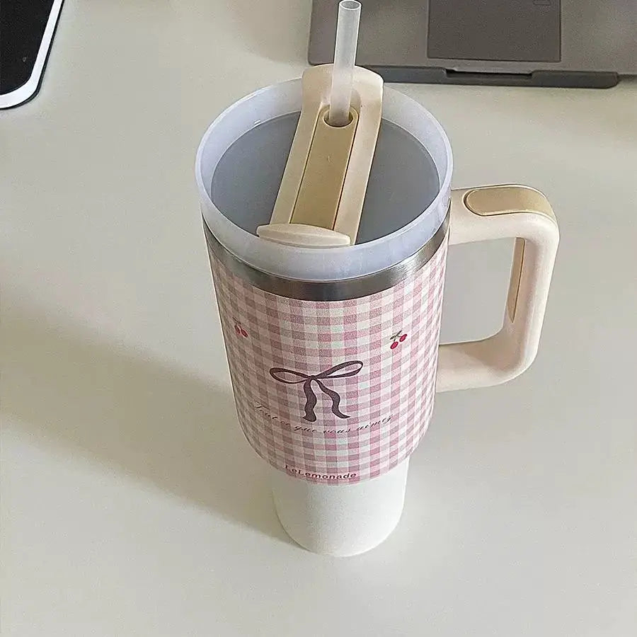 304 Stainless Steel Insulated Ice Cup With Straw Handle
