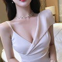 Exposed Chest Seductive Slip Dress V-Neck Nightwear 2023