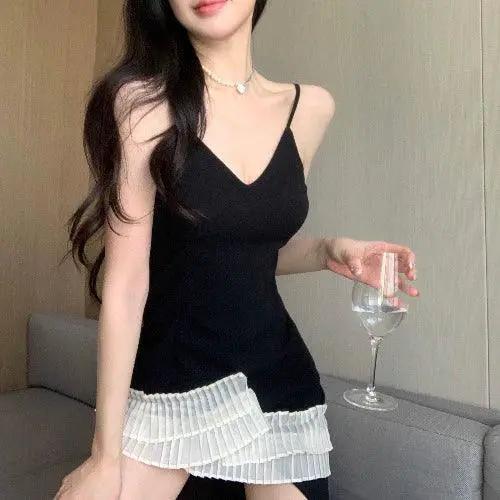 V-Neck Chiffon Patchwork Dress Summer Party Fashion