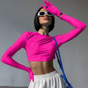 Bright Color Slim Fit Street Style T-shirt Trendy Women's Top