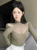 Slim Patchwork Mesh Dress for Women