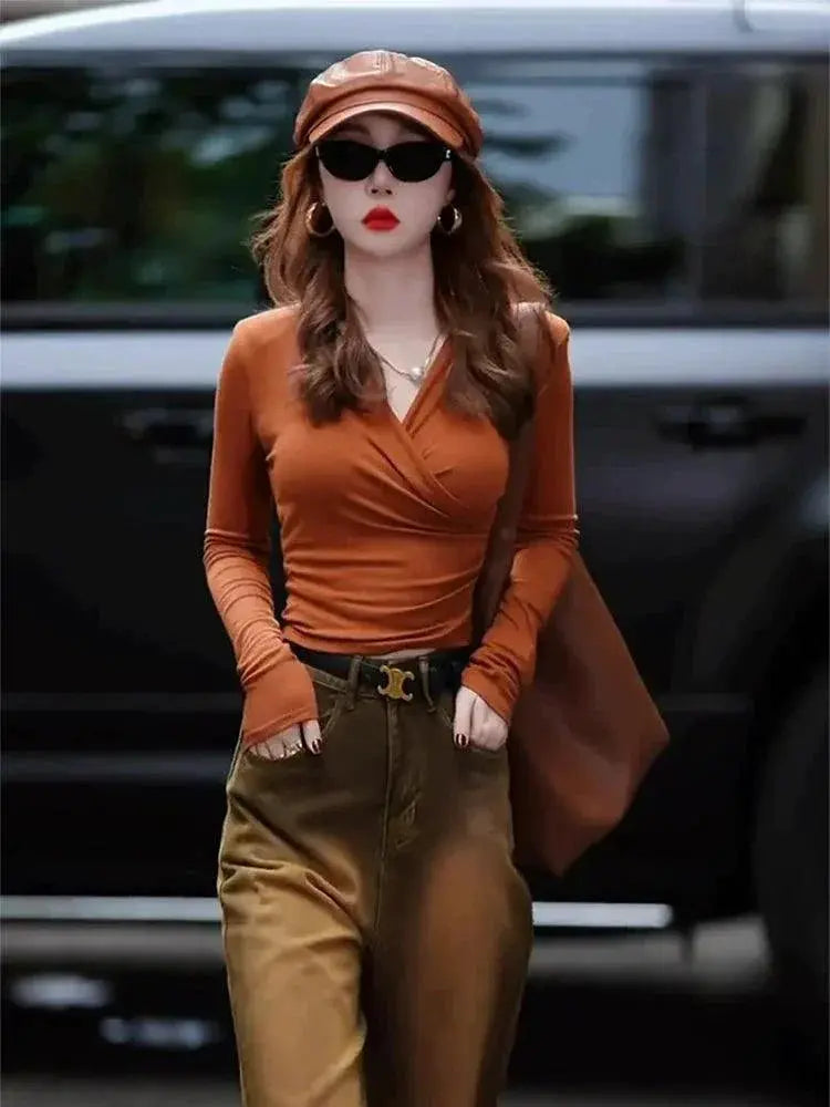 Chic Long Sleeve Shirt Versatile Minimalist Elegance Women