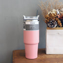 Large Capacity Stainless Steel Thermos Cup with Straw Coffee Cup