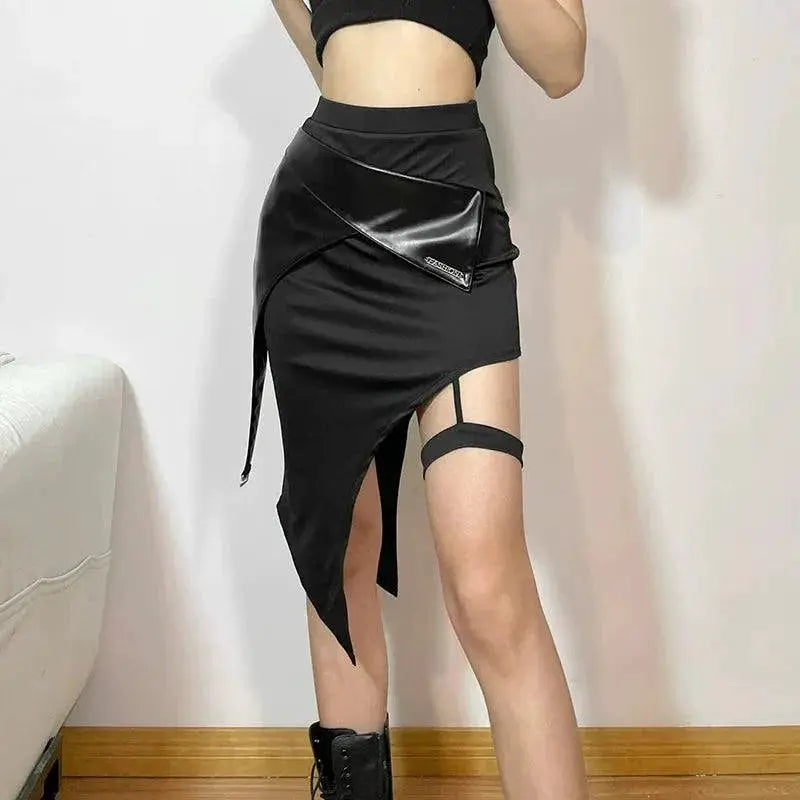 Kliou Asymmetrical Skirt Edgy Street Style For Youth