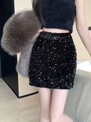 Glam Sequin Pencil Skirt for Parties