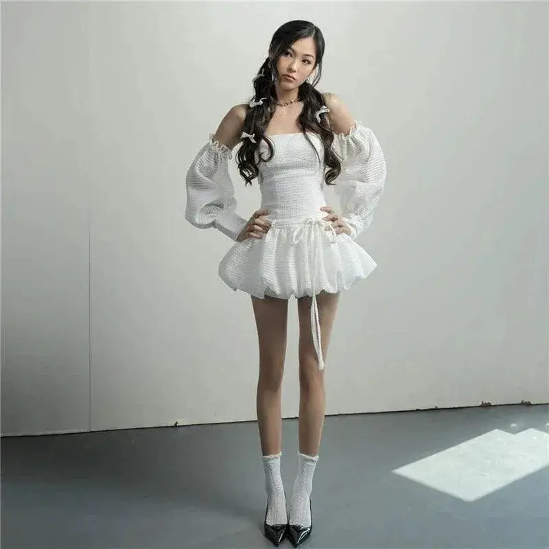 Kliou Sexy Gyaru Summer Dress Waist Hugging Style Allure