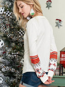Breathable Women's Ethnic V-Neck Sweater