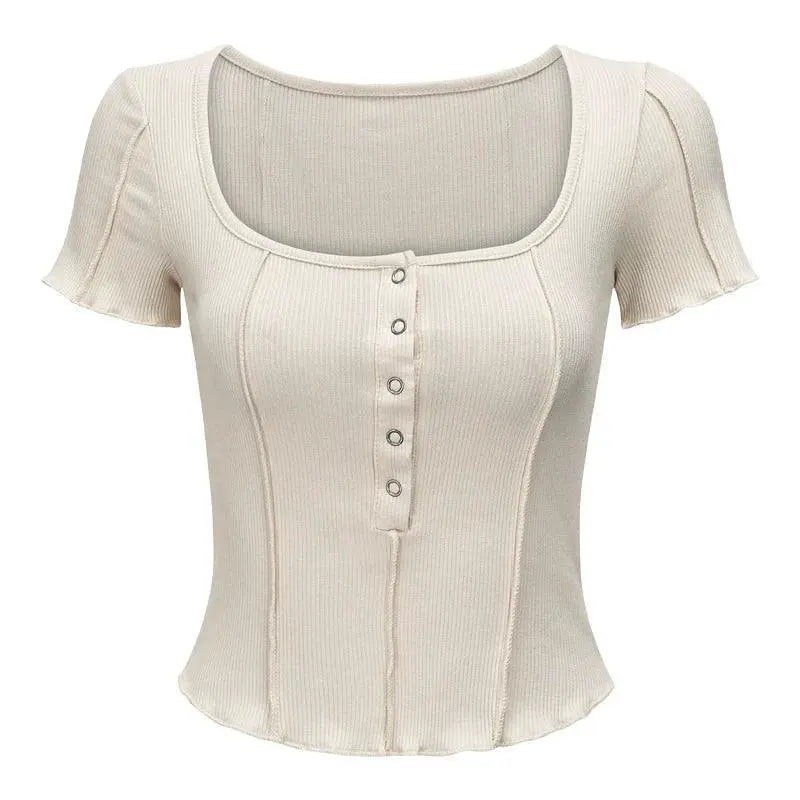 Go Chic U Collar Top Elegant Street Style Fashion Staple