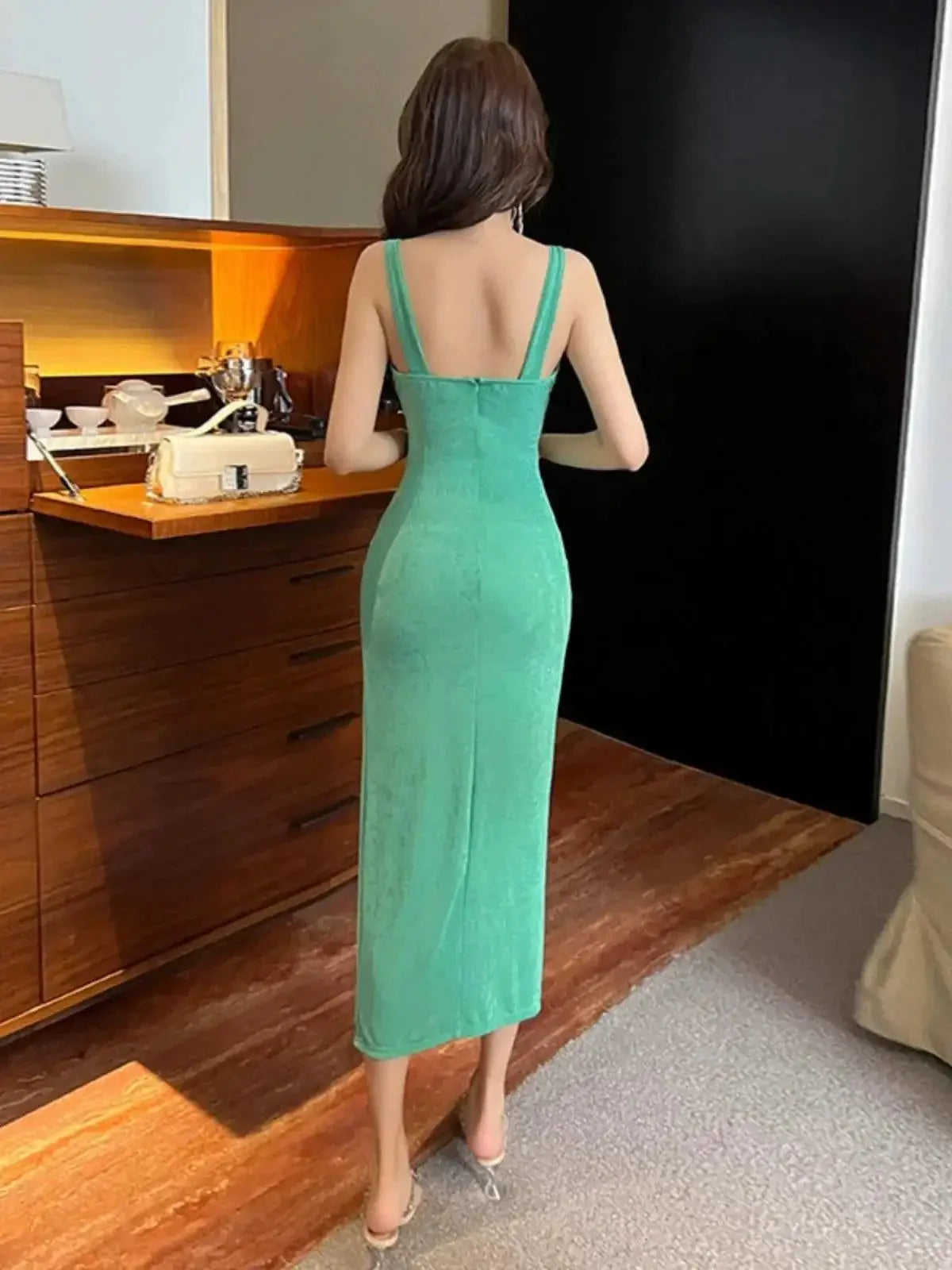Socialite Seduction V Neck Elegant Dress For Glam Nights