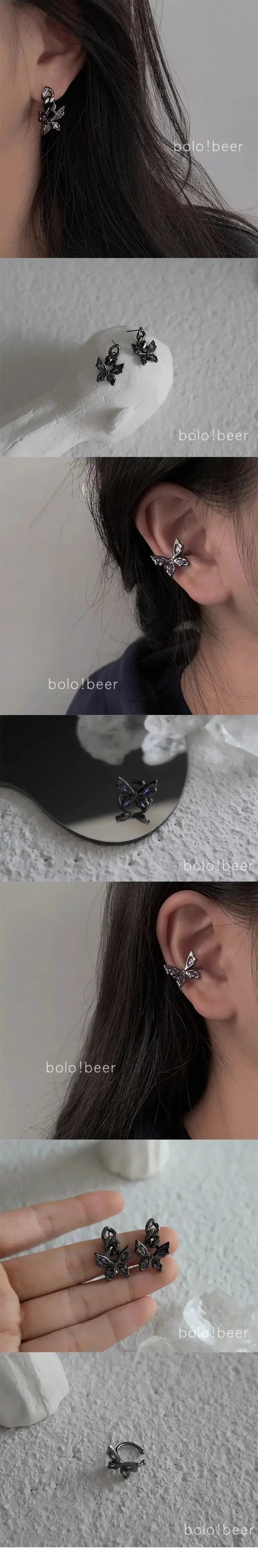 Cold Style Bolo Dark Black Zircon Bow Jewelry For Women