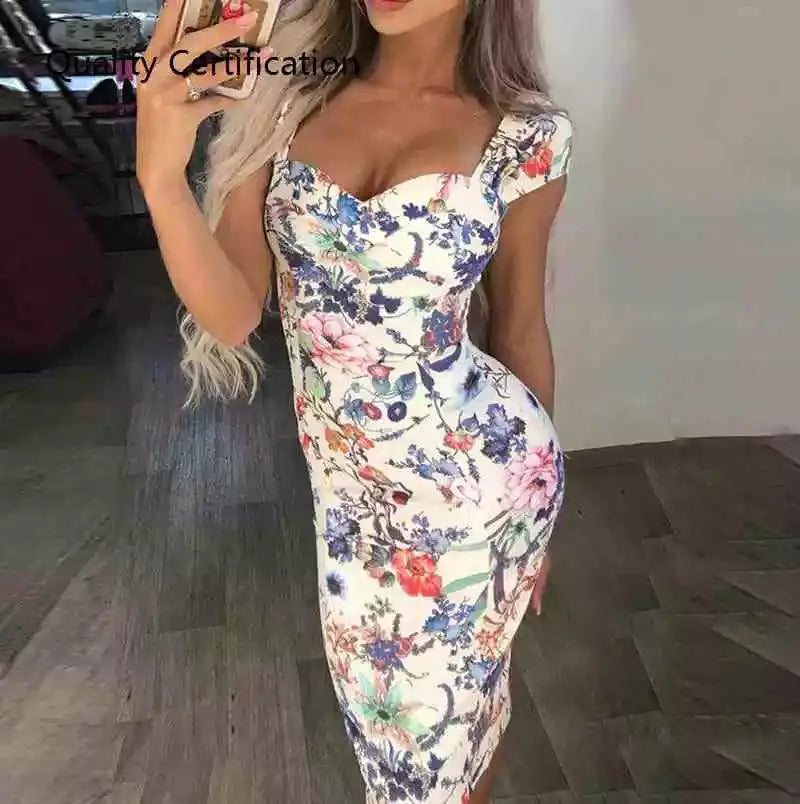 Vintage Floral Bandage Dress for Classic Special Occasions