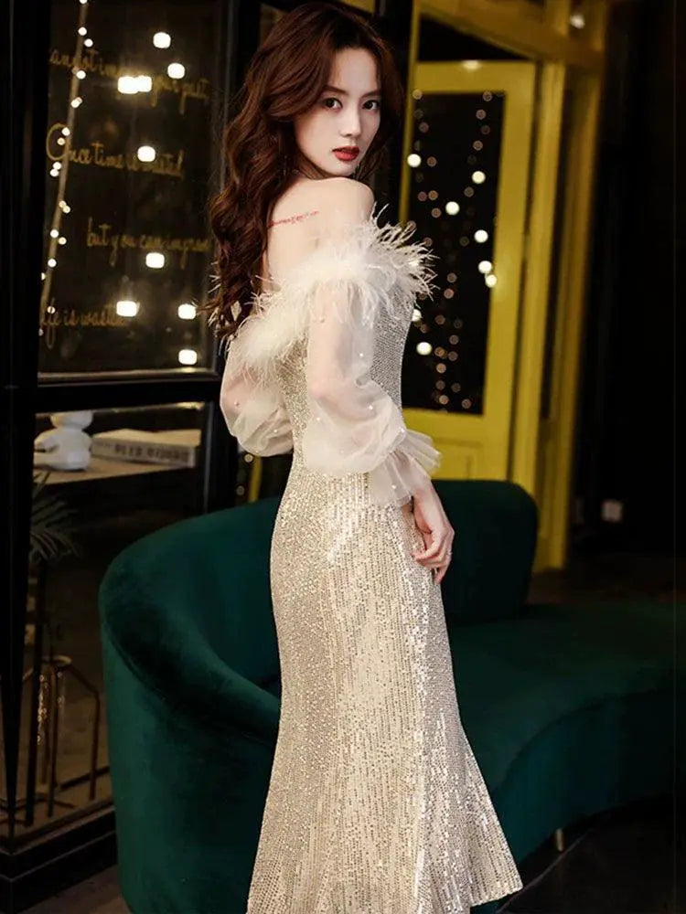 Exquisite Evening Dress Luxury Fashion Statement Gown