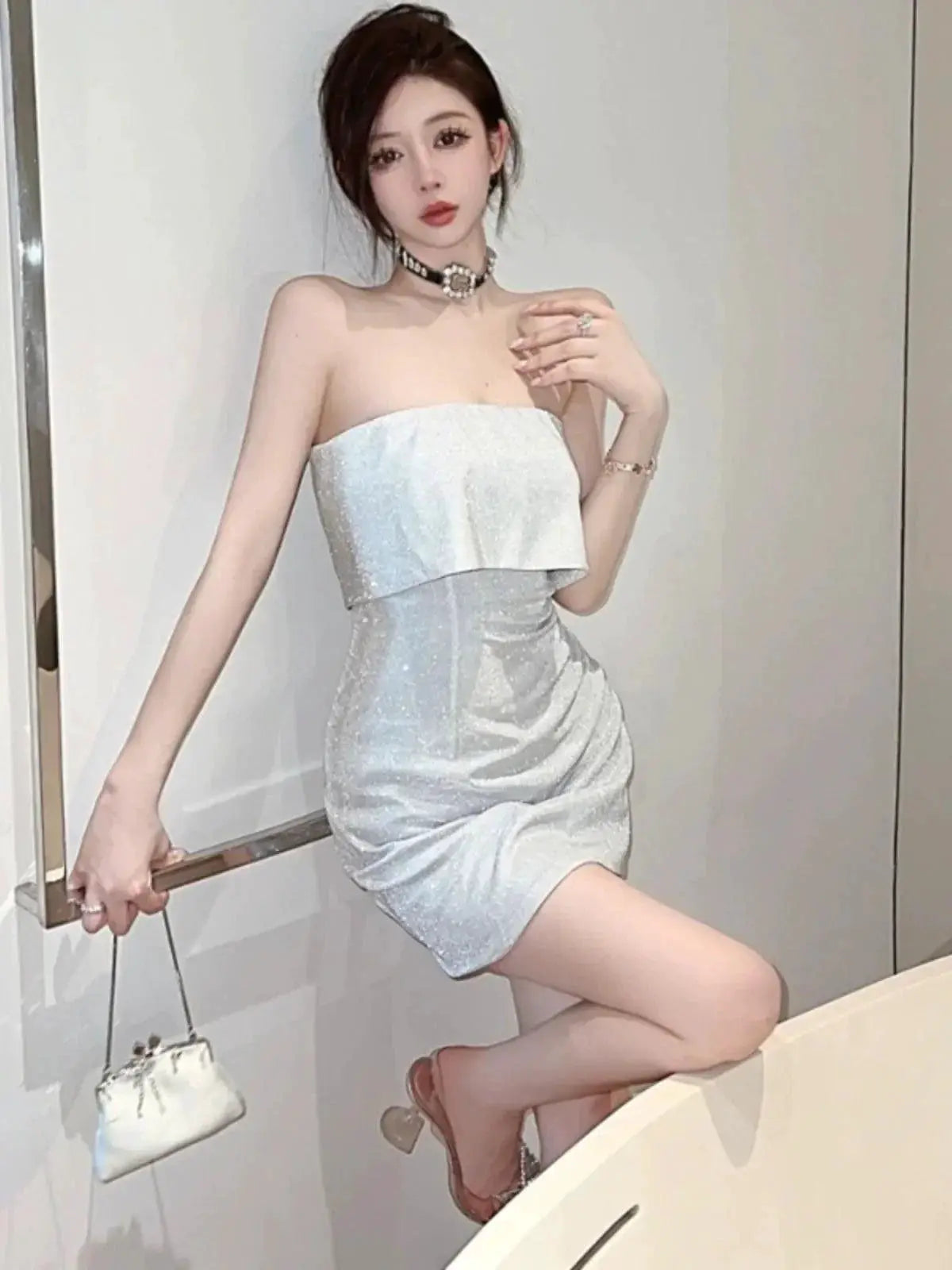 Socialite Luxe Glam Tube Top Dress Summer Sophistication