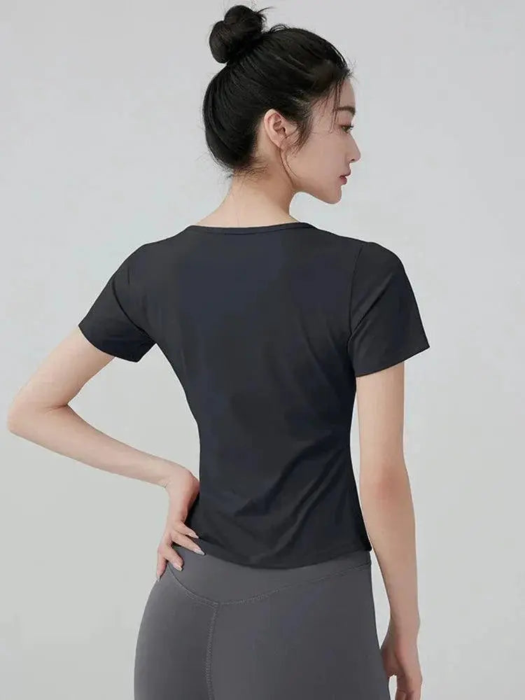 Stretchy Yoga T Shirt Fitness Top For Active Women