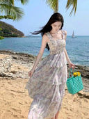 Elegant Floral Beach Dress for Vacations