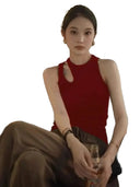 Red Halterneck Business Suit for Women