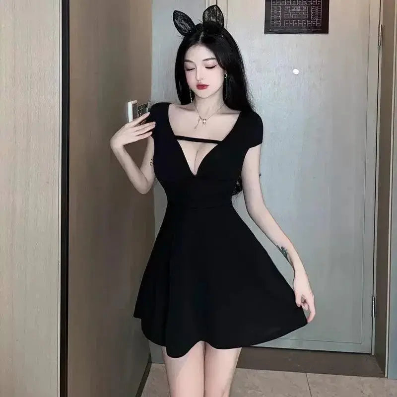 Pure Desire Curvy Womens Summer Dress Low Cut V Neck Fashion